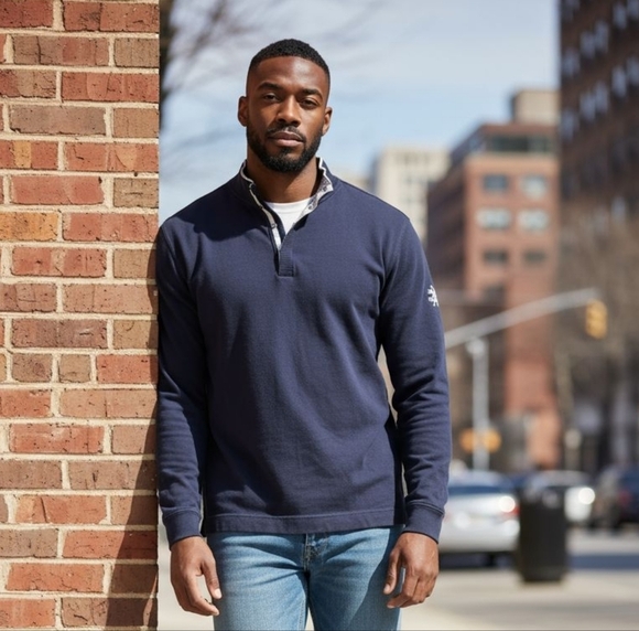 Cutter & Buck Navy Blue Pullover with Embroidered Sleeve, Men's Size L - Picture 1 of 5